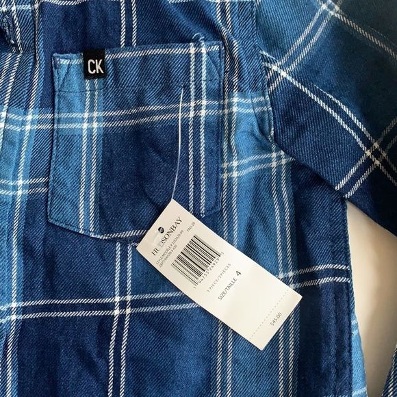 Calvin Klein Jeans Plaid Button Up Boys Shirt sz 4 - Picture 2 of 5